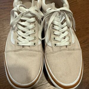 Vans Beige Canvas Athletic Shoes